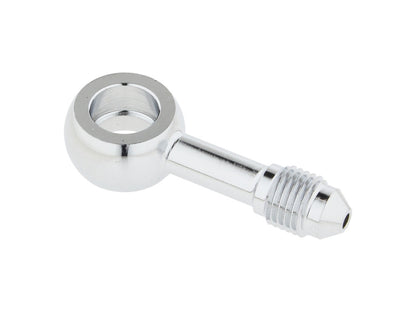 Chrome 3/8in. (10mm) ID, 180 Degree Straight Banjo – Male #3 End.