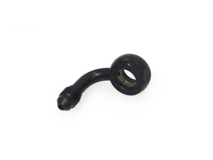 Black 7/16in. ID, 90 Degree Banjo – Male #3 End.