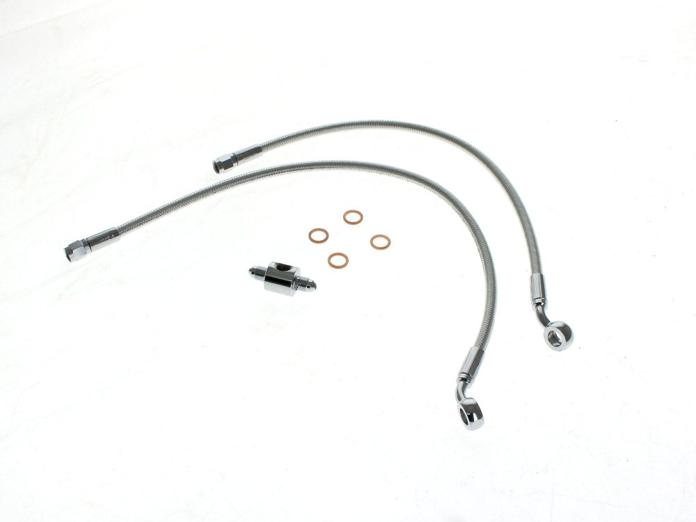 Rear Brake Line – Sterling Chromite. Fits FX Softail 1987-1999.