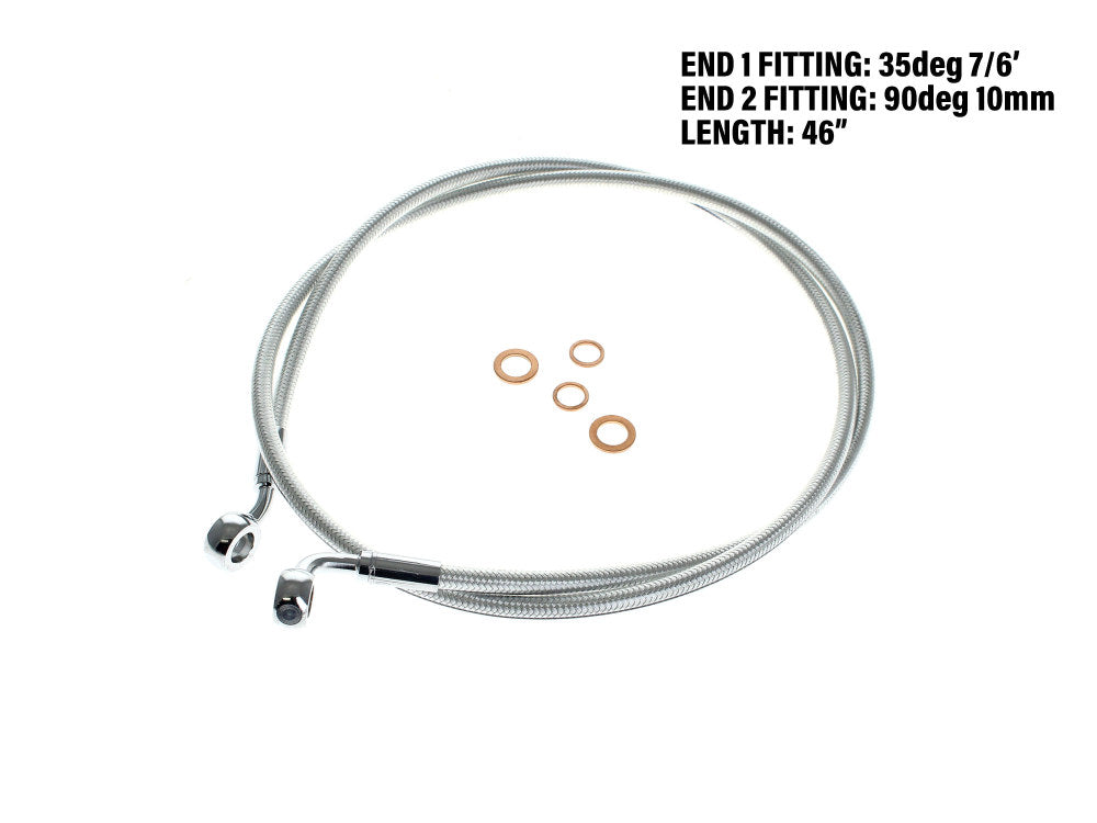 46in. E-Z Align Front Brake Line with 7/16in. x 35 Degree Banjo – Sterling Chromite.