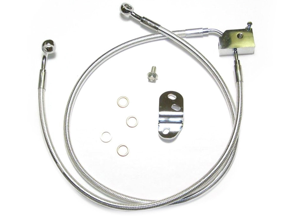 Rear Brake Line – Sterling Chromite. Fits Softail 2000-2006