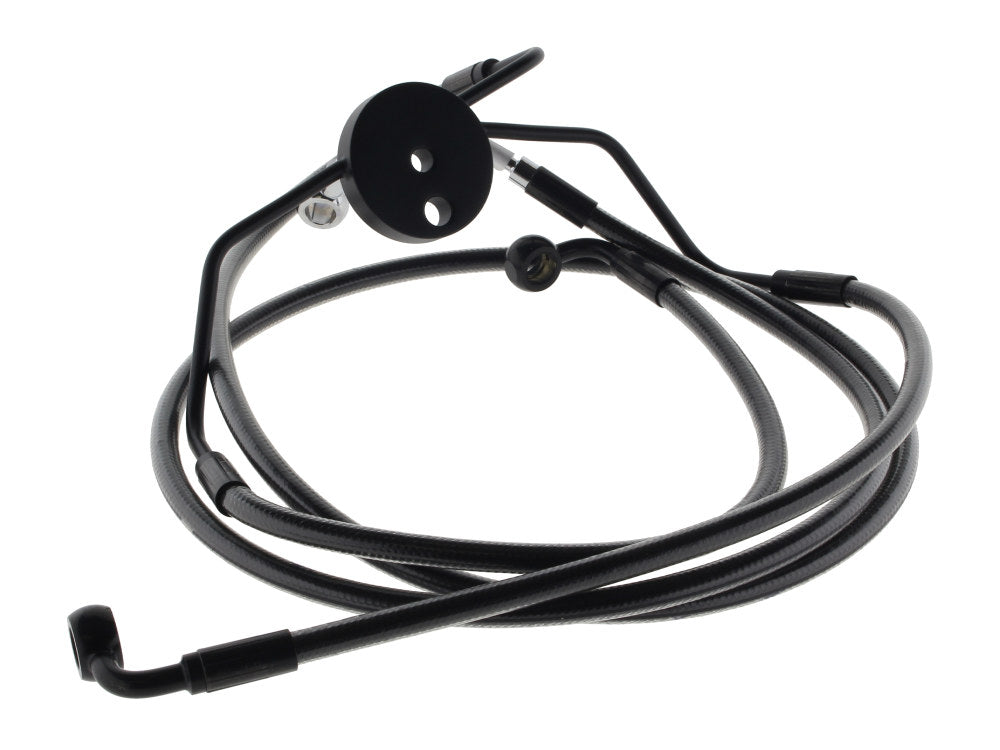 Lower Front Brake Line Assembley with T-Piece – Black Pearl. Fits Touring 2008-2013 with ABS & Dual Front Calipers.