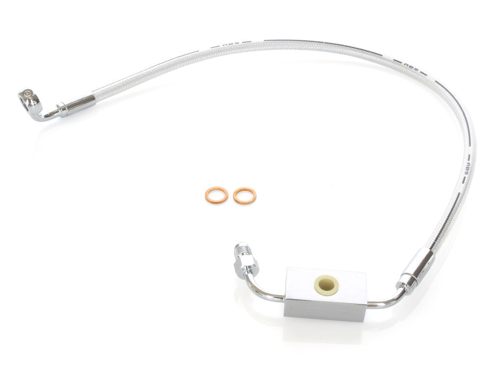 Stock Length Lower Front Brake Line – Sterling Chromite. Fits Dyna 2012-2017