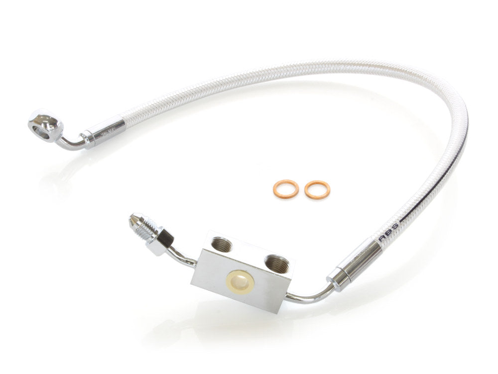 Stock Length Lower Front Brake Line – Sterling Chromite. Fits Sportster 2014-2021