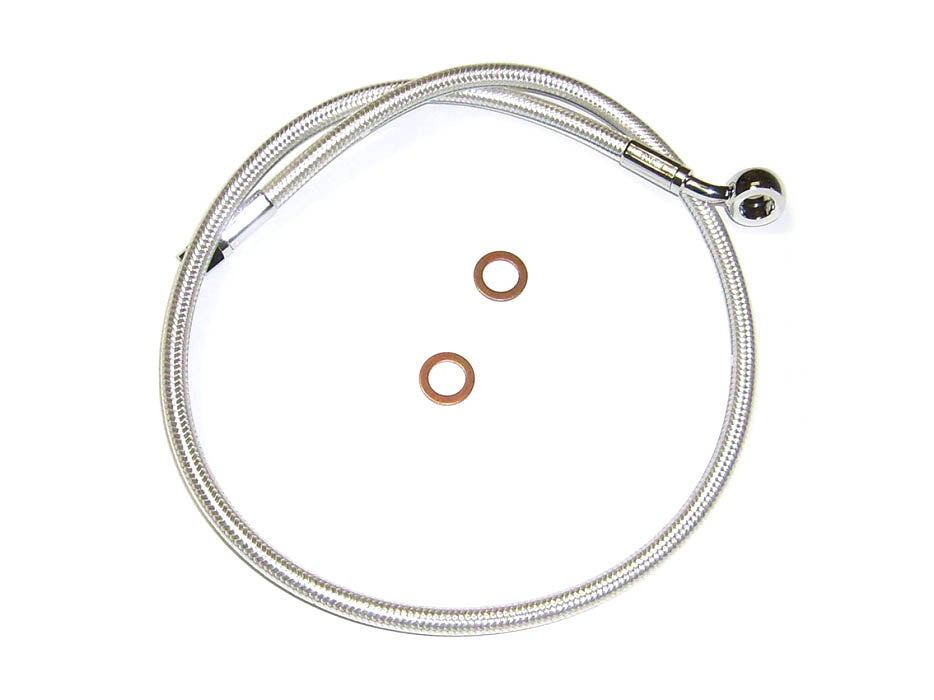 23in. Upper Front Brake Line with 10mm x 35 Degree Banjo – Sterling Chromite.