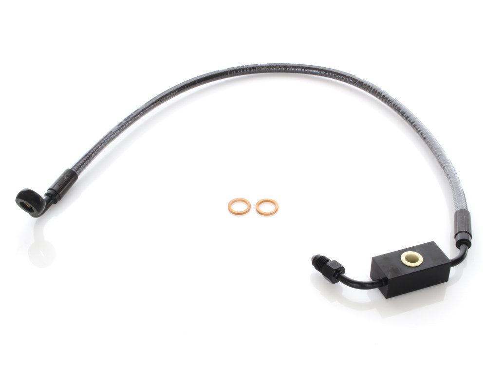 Stock Length Lower Front Brake Line – Black Pearl. Fits Dyna 2012-2017