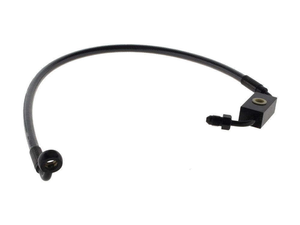 Stock Length Lower Front Brake Line  – Black Pearl. Fits Dyna Switchback 2012-2016 with ABS & Single Front Disc Caliper.