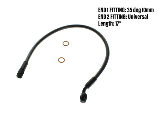 17in. Upper Front Brake Line with 10mm x 35 Degree Banjo – Black Pearl.