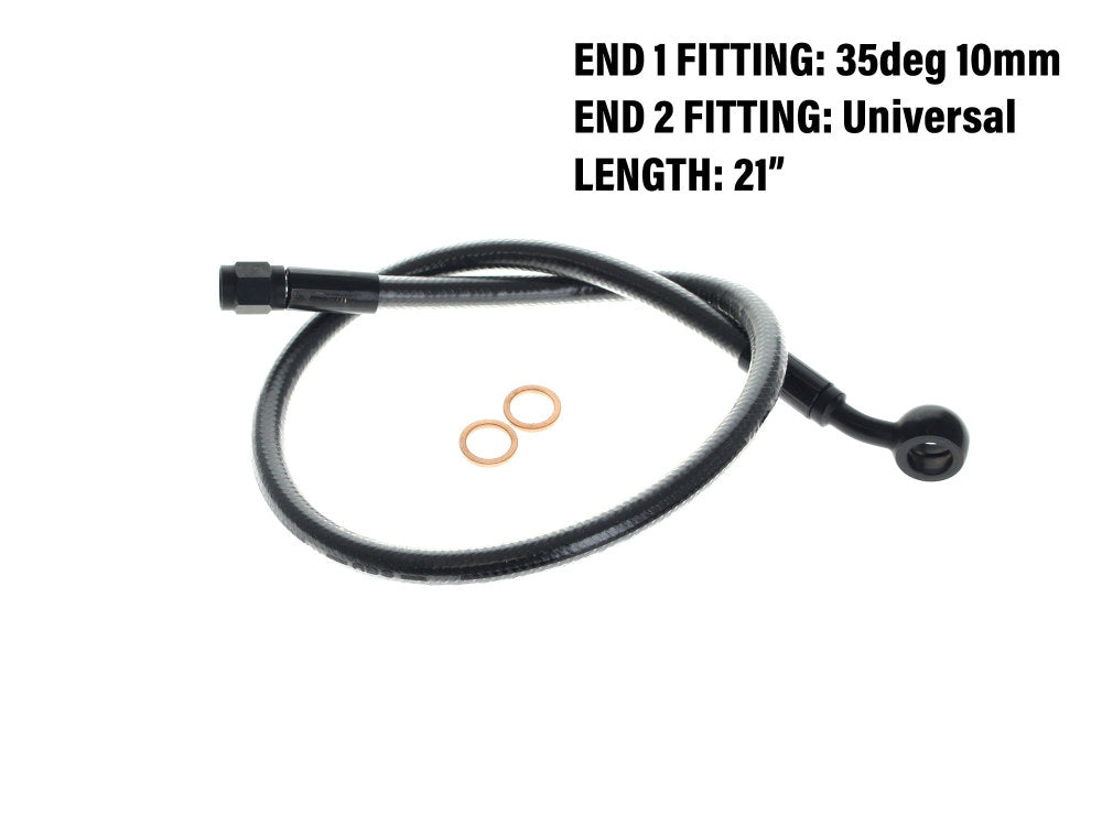 21in. Upper Front Brake Line with 10mm x 35 Degree Banjo – Black Pearl.