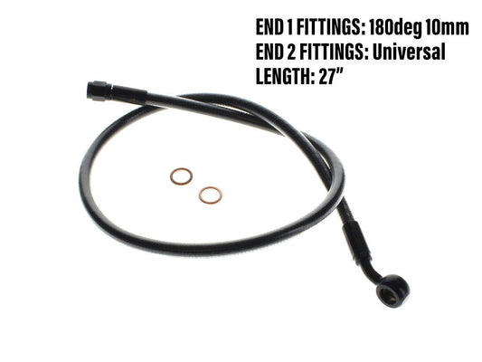 28in. Upper Front Brake Line with 10mm x 35 Degree Banjo – Black Pearl.