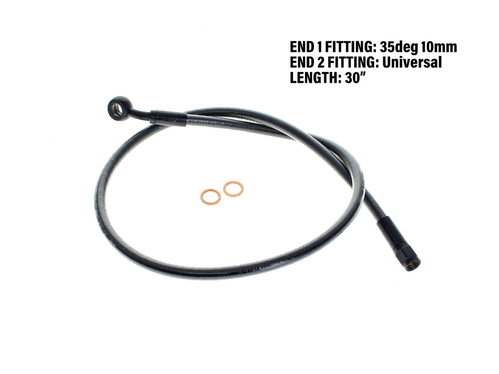 30in. Upper Front Brake Line with 10mm x 35 Degree Banjo – Black Pearl.