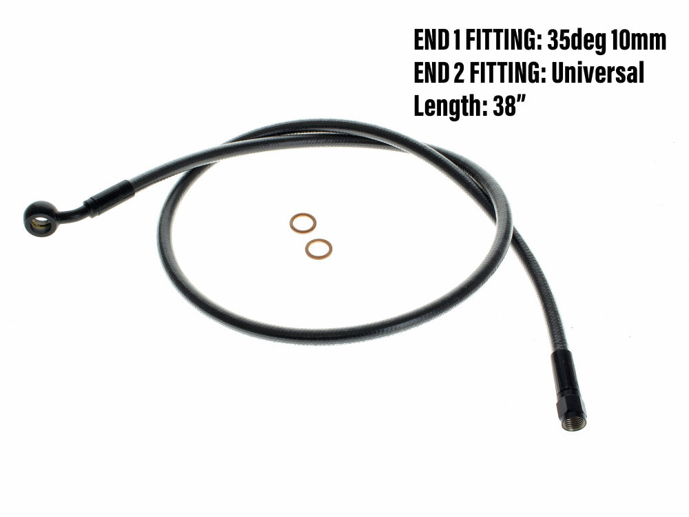 36in. Upper Front Brake Line with 10mm x 35 Degree Banjo – Black Pearl.