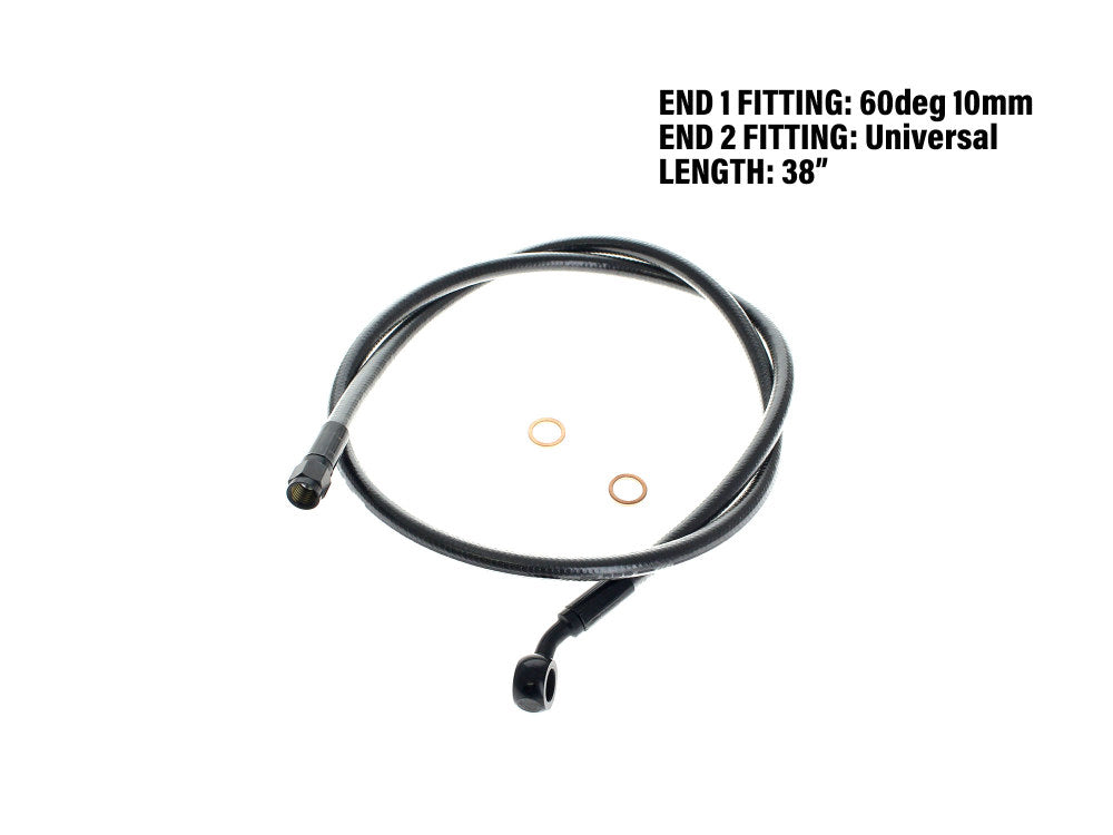 38in. Upper Front Brake Line with 10mm x 35 Degree Banjo – Black Pearl.