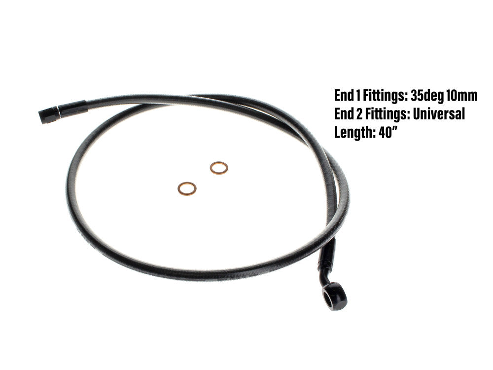 40in. Upper Front Brake Line with 10mm x 35 Degree Banjo – Black Pearl.