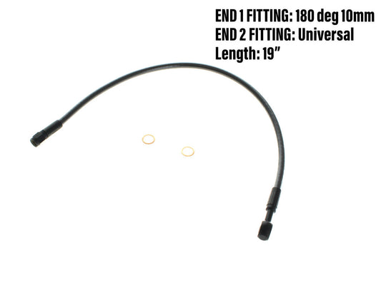 19in. Upper Front Brake Line with 10mm x 180 Degree Banjo – Black Pearl.