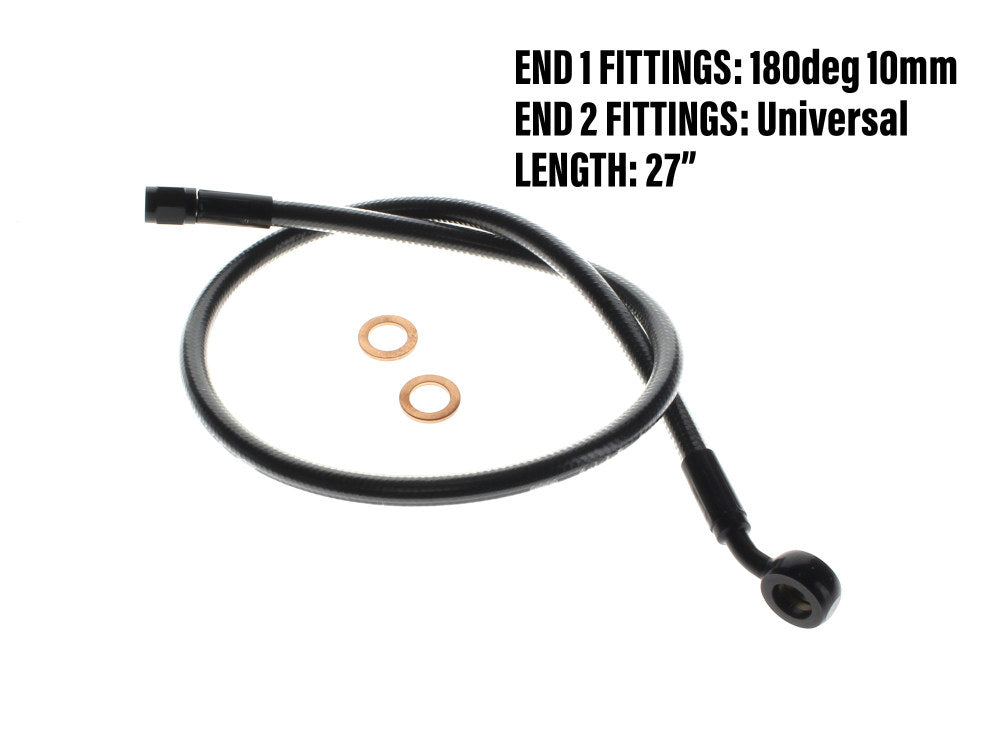 26in. Upper Front Brake Line with 7/16in. x 35 Degree Banjo – Black Pearl.