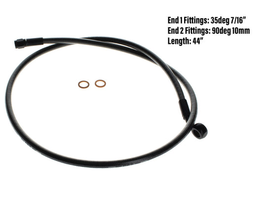 36in. Upper Front Brake Line with 7/16in. x 35 Degree Banjo – Black Pearl.