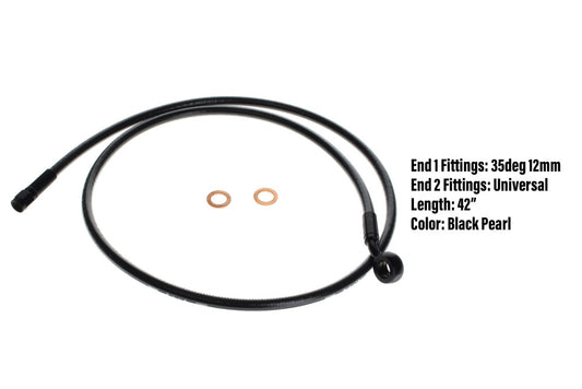 42in. Upper Front Brake Line with 7/16in. x 35 Degree Banjo – Black Pearl.