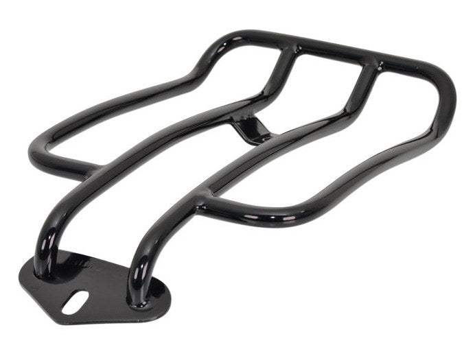 Solo Seat Luggage Rack – Gloss Black. Fits Sportster 2004-2021