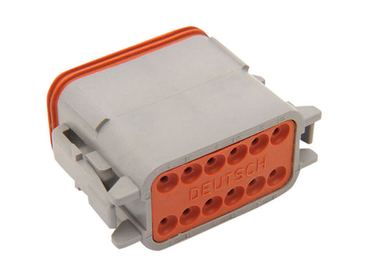 12-Wire Deutsch Plug with Wedgelock – Grey.