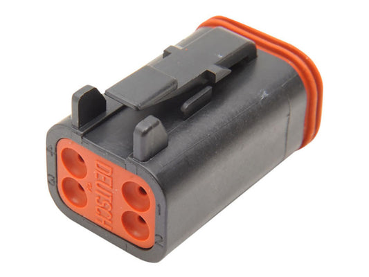 4-Wire Deutsch Plug with Wedgelock – Black.