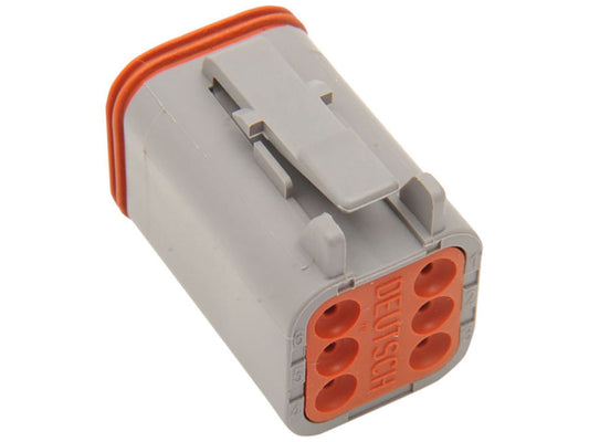 6-Wire Deutsch Plug with Wedgelock – Grey.