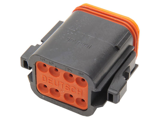 8-Wire Deutsch Plug with Wedgelock – Black.