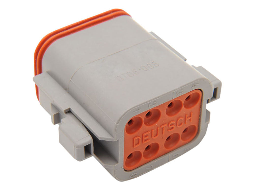 8-Wire Deutsch Plug with Wedgelock – Grey.