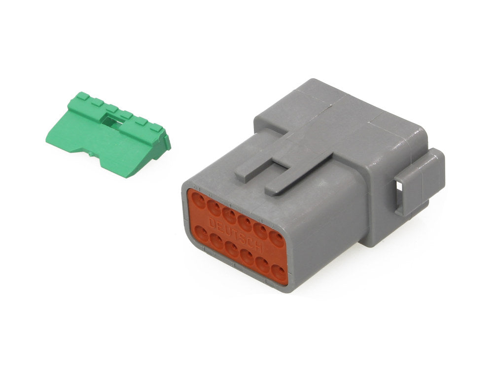 12-Wire Deutsch Receptacle with Wedgelock – Grey.