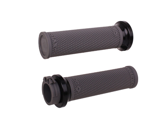 Ruffian Lock-On Handgrips – Graphite/Black. Fits H-D with Throttle Cable.