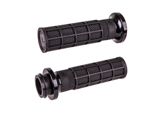 Hart-Luck Full Waffle Lock-On Handgrips – Black. Fits Big Twin 2008-2024 with Throttle-by-Wire