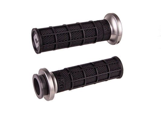 Hart-Luck Full Waffle Lock-On Handgrips – Grey. Fits Big Twin 2008-2024 with Throttle-by-Wire
