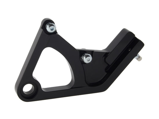 Right Hand Rear Caliper Mount – Black. Fits Softail 1987-1999.