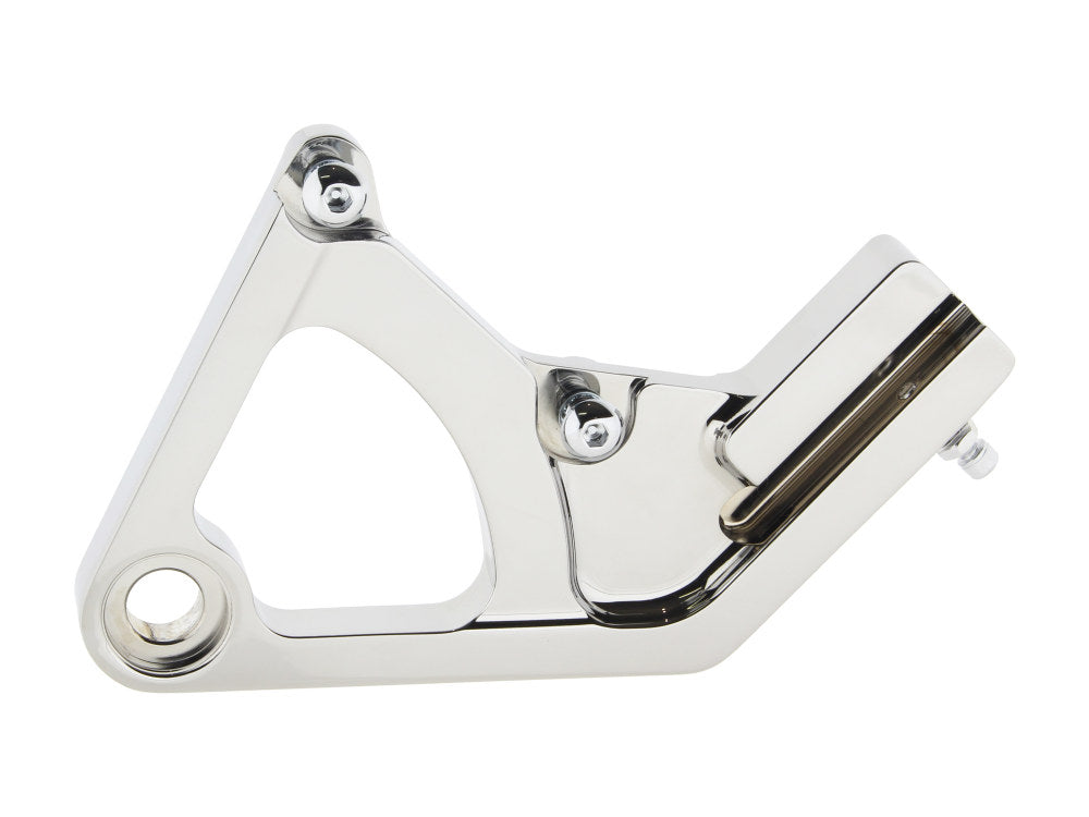 Right Hand Rear Caliper Mount – Chrome. Fits Softail 1987-1999.