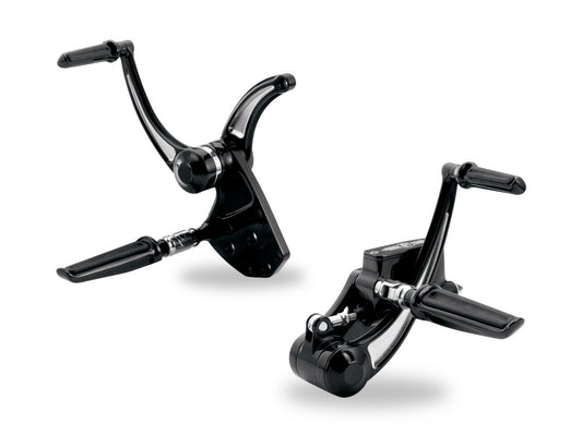 Standard Length Forward Controls – Black Contrast Cut. Fits Softail 1984-1999.