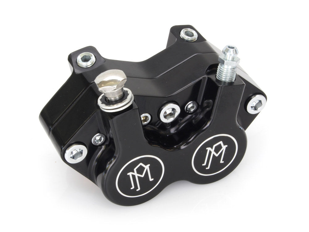 Right Hand Front 4 Piston Caliper – Black Contrast Cut. Fits FXSTS Springer Softail.