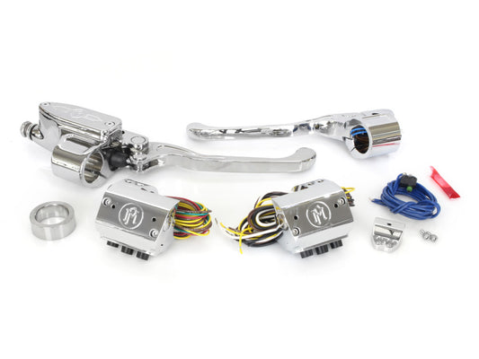 Handlebar Control Kit – Chrome. Fits HD 1996-2011 with Clutch Cable & Throttle with Single Disc Rotor.