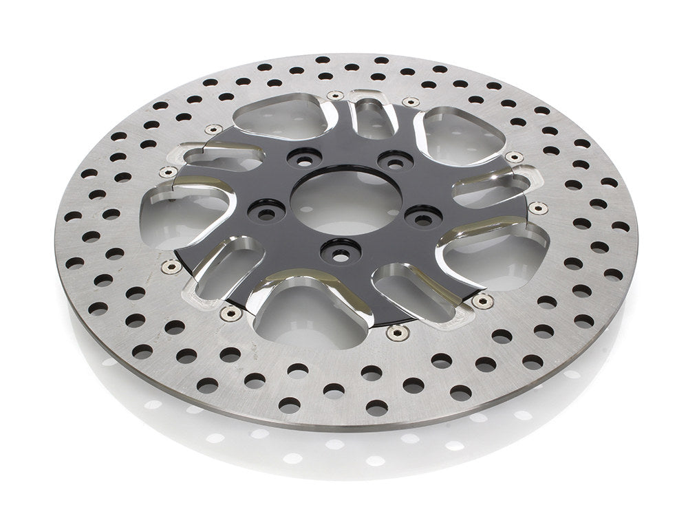 11.5in. Right Hand Front Rival Disc Rotor – Black Contrast Cut Platinum. Fits H-D 1984up with 11-1/2in. Disc Rotor(s).