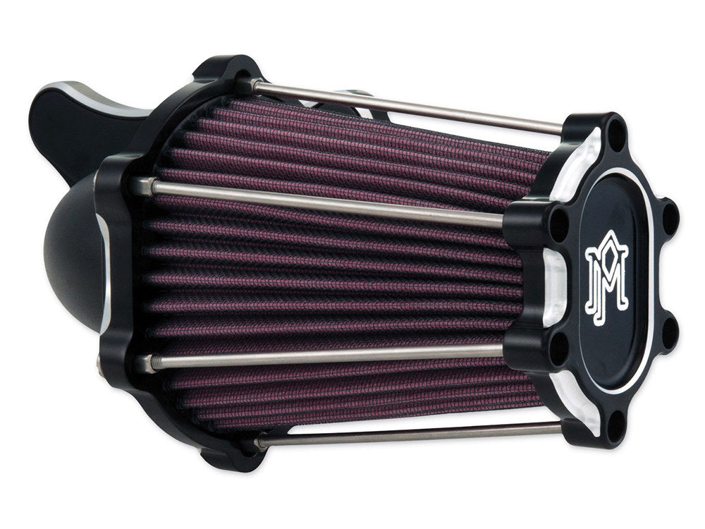 FastAir Air Cleaner Kit – Black Contrast Cut. Fits Big Twin 1993-2017 with CV Carb or Cable Operated Delphi EFI