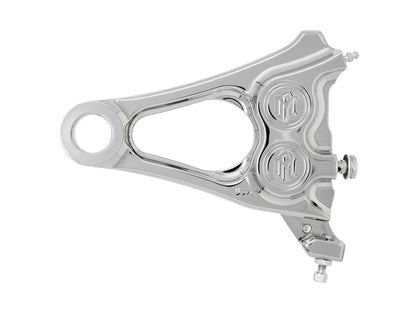 Right Hand Rear 4 Piston Caliper & Mounting Bracket – Chrome. Fits Softail 2018up