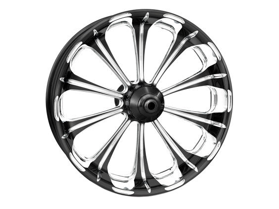 18in. x 8.50in. Revel Wheel with Rear Hub – Black Contrast Cut Platinum. Fits Breakout & Fatboy 2018up with ABS.