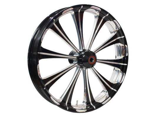 21in. x 3.50in. wide Revel Wheel with Front Hub – Black Contrast Cut Platinum. Fits Breakout 2013up with ABS.