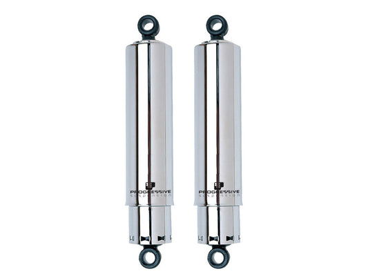 412 Series, 13.5in. Rear Shock Absorbers with Full Covers – Chrome. Fits Big Twin 1958-1972.