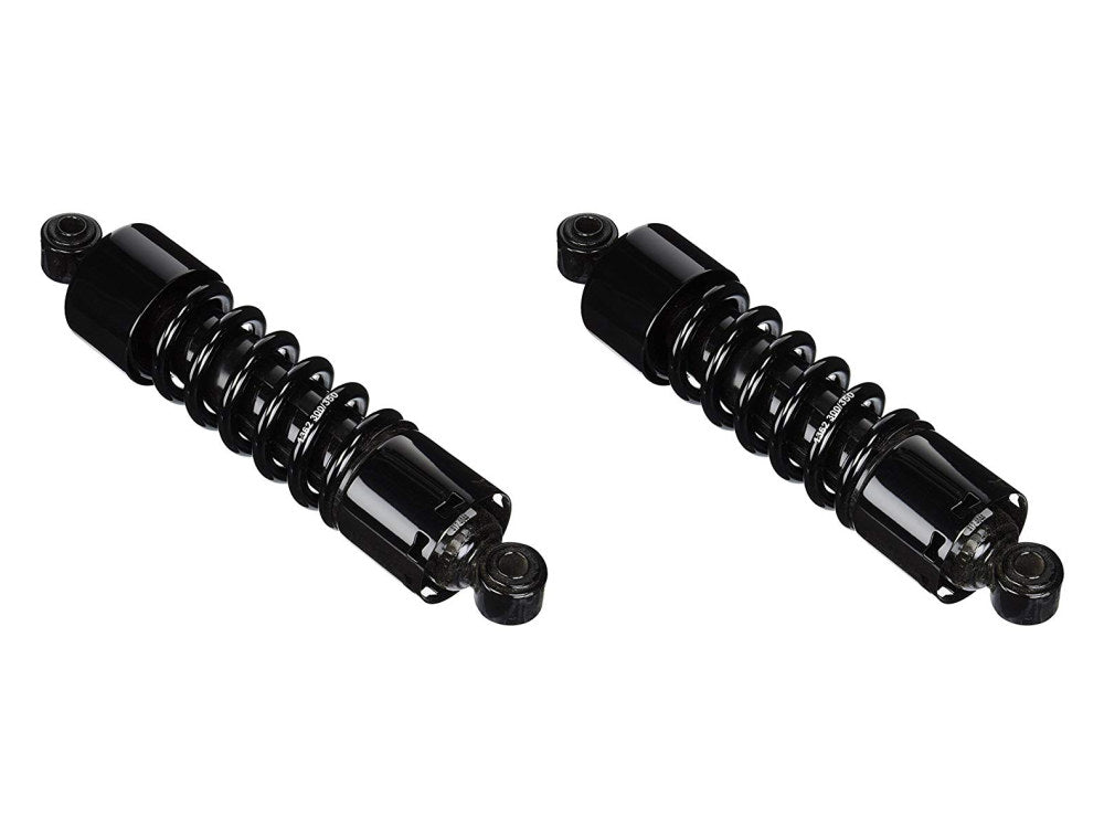 412 Series, 12in. Heavy Duty Spring Rate Rear Shock Absorbers – Black. Fits Dyna 1991-2017.