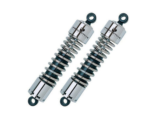 412 Series, 11in. Heavy Duty Spring Rate Rear Shock Absorbers – Chrome. Fits Dyna 1991-2017 & FLD 2012up.