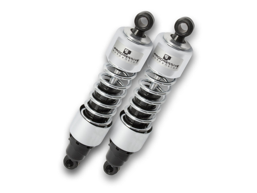 412 Series, 12in. Standard Spring Rate Rear Shock Absorbers – Chrome. Fits Touring 2006up.