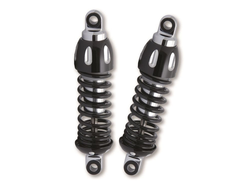 430 Series, 12in. Standard Spring Rate Rear Shock Absorbers – Black. Fits Dyna 1991-2017.