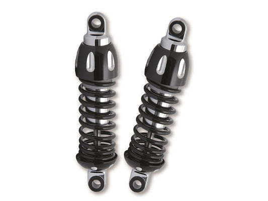 430 Series, 11in. Heavy Duty Spring Rate Rear Shock Absorbers – Black. Fits Dyna 1991-2017.