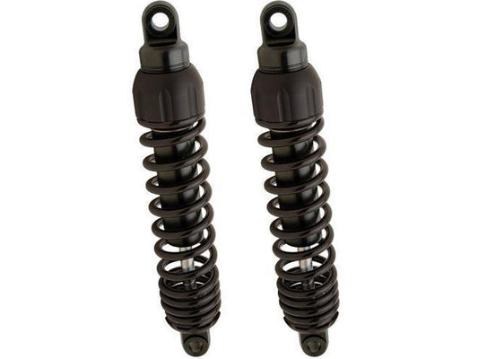 444 Series, 12.5in. Heavy Duty Spring Rate Rear Shock Absorbers – Black. Fits Dyna 1991-2017.