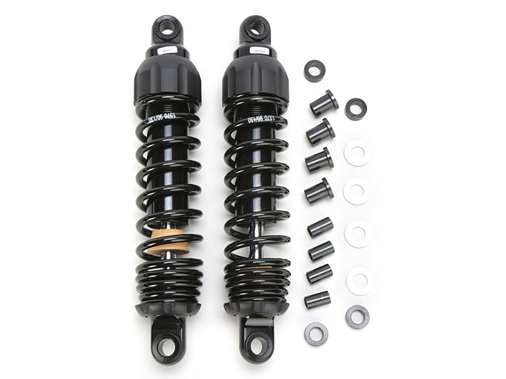 444 Series, 11.5in. Heavy Duty Spring Rate Rear Shock Absorbers – Black. Fits Dyna 1991-2017.